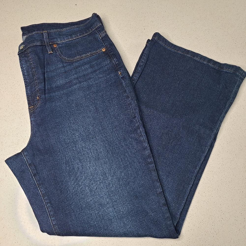 Gap Flare High Rise Classic Dark Wash Blue Denim Women's Jeans 35 / 20 Bootcut